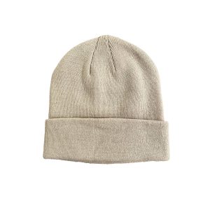 Bonnet beige pour adulte brodé et personnalisé