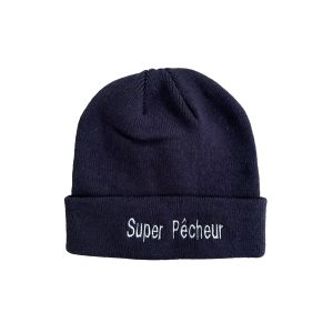 Bonnet bleu marine pour adulte brodé personnalisé