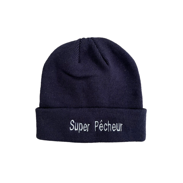 Bonnet bleu marine pour adulte brodé personnalisé