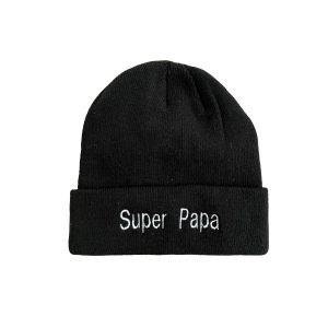 Bonnet noir pour adulte brodé personnalisé