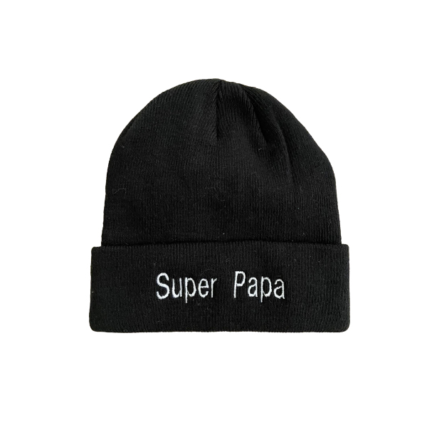 Bonnet noir pour adulte brodé personnalisé