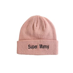 Bonnet rose pour adulte brodé et personnalisé