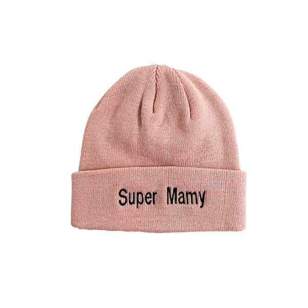 Bonnet rose pour adulte brodé et personnalisé
