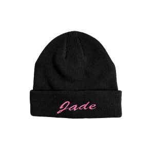 Bonnet noir pour enfant brodé et personnalisé