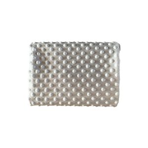 Plaid, couverture grise à bulles brodée du prénom de bébé