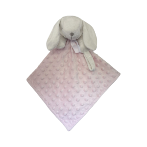 doudou lapin brodé rose